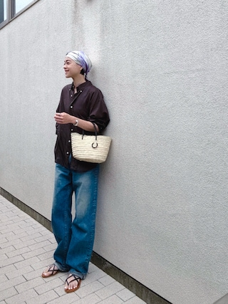 「THE SHINZONE(ザ シンゾーン)のTHE SHINZONE |〈別注〉SHEER DADDY SHIRT WOMEN(シャツ/ブラウス)」を使った、Kanocoさん(レディース・170cm)の春コーディネート