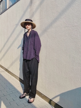 「flaeu（フラユ）のアイテム」を使った、Kanocoさん（レディース・170cm）の夏コーディネート