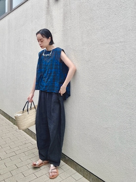 「アイテム（イヤリング）」を使った、Kanocoさん（レディース・170cm）の夏コーディネート