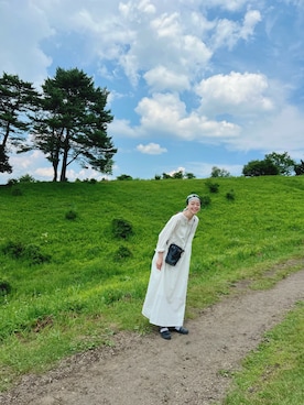 「アイテム（レッグウェア、パープル系）」を使った、Kanocoさん（レディース・170cm）の夏コーディネート