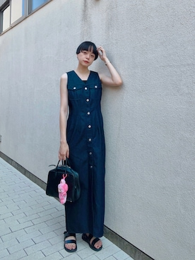 「アイテム（イヤリング）」を使った、Kanocoさん（レディース・170cm）の夏コーディネート