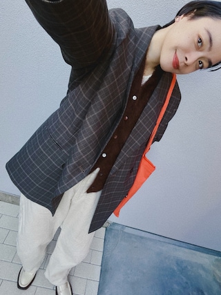 anuke アンヌーク Oversize Double Jacket ブラウン anuke（アンヌーク）の「Oversize Double Jacket（テーラード
