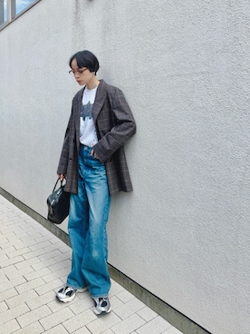 「アイテム（テーラードジャケット）」を使った、Kanocoさん（レディース・170cm）の秋コーディネート