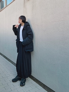 「アイテム（スカート）」を使った、Kanocoさん（レディース・170cm）の冬コーディネート