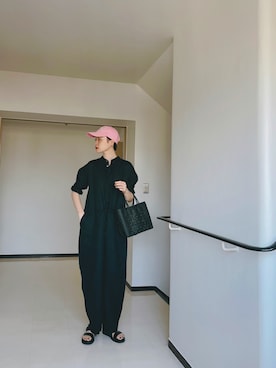 「ナチュラル」｜「アイテム（オールインワン・サロペット）」を使った、Kanocoさん（レディース・170cm）の春コーディネート