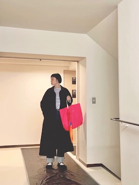 「アイテム（ステンカラーコート）」を使った、Kanocoさん（レディース・170cm）の春コーディネート