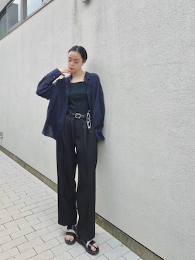 「BONLECILL（ボンルシール）のカップ付きダブルストラップキャミソール（キャミソール）」を使った、Kanocoさん（レディース・170cm）の夏コーディネート