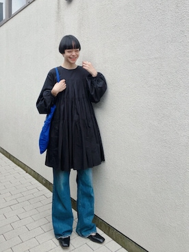 「アイテム（バレエシューズ）」を使った、Kanocoさん（レディース・170cm）の秋コーディネート