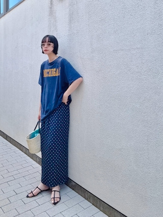 「Didot.showroom(ディドット ショールーム)の【DIDOT.】ドットロングSK(スカート)」を使った、Kanocoさん(レディース・170cm)の夏コーディネート