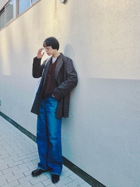 「アイテム（テーラードジャケット）」を使った、Kanocoさん（レディース・170cm）の冬コーディネート