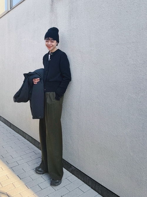 「THE SHINZONE（ザ　シンゾーン）のTHE SHINZONE | COTTON LONG RIB CARDIGAN WOMEN（カーディガン/ボレロ）」を使った、Kanocoさん（レディース・170cm）の春コーディネート