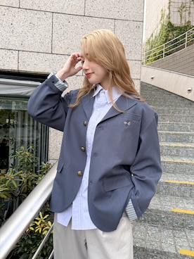 「DOUBLE NAME（ダブルネーム）のアイテム（ジャケット/アウター）」を使った、Tamaさん（レディース・156cm）の春コーディネート
