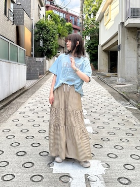 「DOUBLE NAME（ダブルネーム）のアイテム」を使った、Tamaさん（骨格ストレート・レディース・156cm）の夏コーディネート