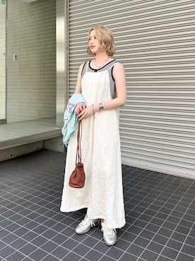 「DOUBLE NAME（ダブルネーム）のアイテム」を使った、Tamaさん（レディース・156cm）の春コーディネート