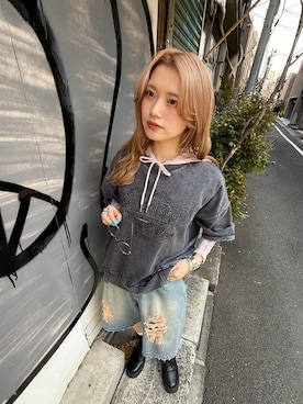 「DOUBLE NAME（ダブルネーム）のアイテム」を使った、Tamaさん（レディース・156cm）の春コーディネート