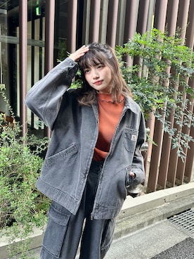 「DOUBLE NAME（ダブルネーム）のアイテム（ブルゾン）」を使った、Tamaさん（レディース・156cm）の秋コーディネート