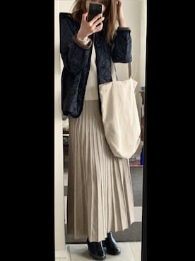 「MACKINTOSH PHILOSOPHY（ﾏｯｷﾝﾄｯｼｭ ﾌｨﾛｿﾌｨｰ）のアイテム（ブルゾン）」を使った、ショコラさん（レディース・161cm）の春コーディネート