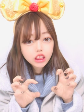 「アイテム（カチューシャ、イエロー系）」を使った、すなぱん。さん（レディース・156cm）の冬コーディネート