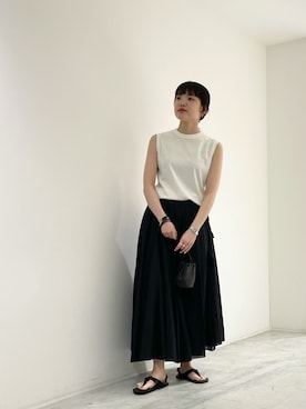 「Hender Scheme（エンダースキーマ）のアイテム」を使った、おまつさん（レディース・161cm）の夏コーディネート