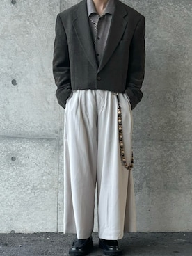 「JUNRED（ジュンレッド）のアイテム（ローファー）」を使った、shomaさん（メンズ・168cm）の秋コーディネート