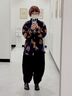 「usedのアイテム（シャツ/ブラウス、ブルー系）」を使った、りよさん（レディース・150cm）の春コーディネート