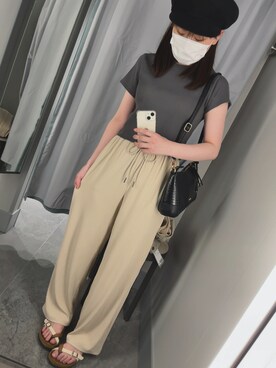 「earth music&ecology（アースミュージックアンドエコロジー）のアイテム（キャスケット、ブラック系）」を使った、maさん（レディース・156cm）の夏コーディネート