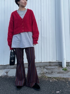 「red」｜「アイテム（スリッポン）」を使った、KOTOmiさん（レディース・158cm）の秋コーディネート