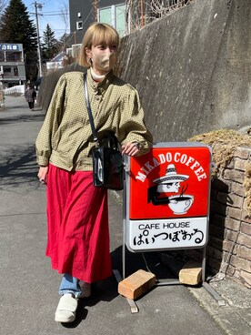 「Eddie Bauer（エディーバウアー）のアイテム（パンツ）」を使った、KOTOmiさん（レディース・158cm）の春コーディネート