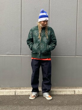 「BlackEyePatch（ブラックアイパッチ）のアイテム（ジャケット/アウター）」を使った、佐藤友則さん（メンズ・165cm）の冬コーディネート