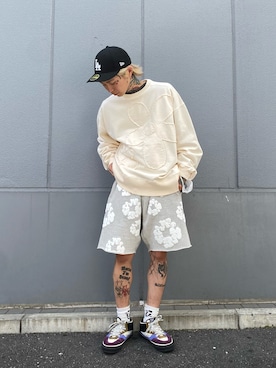 「WHITELAND（ホワイトランド）のアイテム（スウェット）」を使った、佐藤友則さん（メンズ・165cm）の秋コーディネート