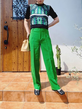 「mame」｜「アイテム（スラックス）」を使った、miwako121さん（レディース・162cm）の秋コーディネート