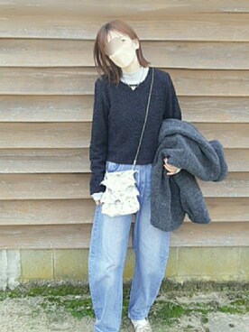 「tiny tiny（ティニーティニー）のアイテム（バッグ）」を使った、あんさん（レディース・161cm）の春コーディネート