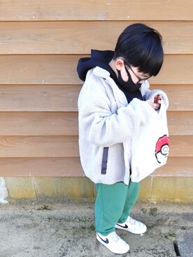 「kids」｜「アイテム（ブルゾン）」を使った、あんさん（キッズ・122cm）の冬コーディネート