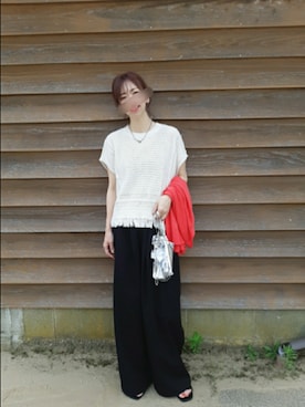 「tiny tiny（ティニーティニー）のアイテム（バッグ）」を使った、あんさん（レディース・161cm）の夏コーディネート