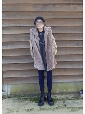 「ファッションを楽しもう」｜「アイテム（ダウンベスト）」を使った、あんさん（レディース・160cm）の冬コーディネート