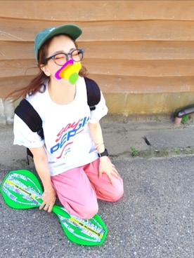 「カラー×コーデ」｜「アイテム（アナログ腕時計）」を使った、あんさん（レディース・160cm）の夏コーディネート