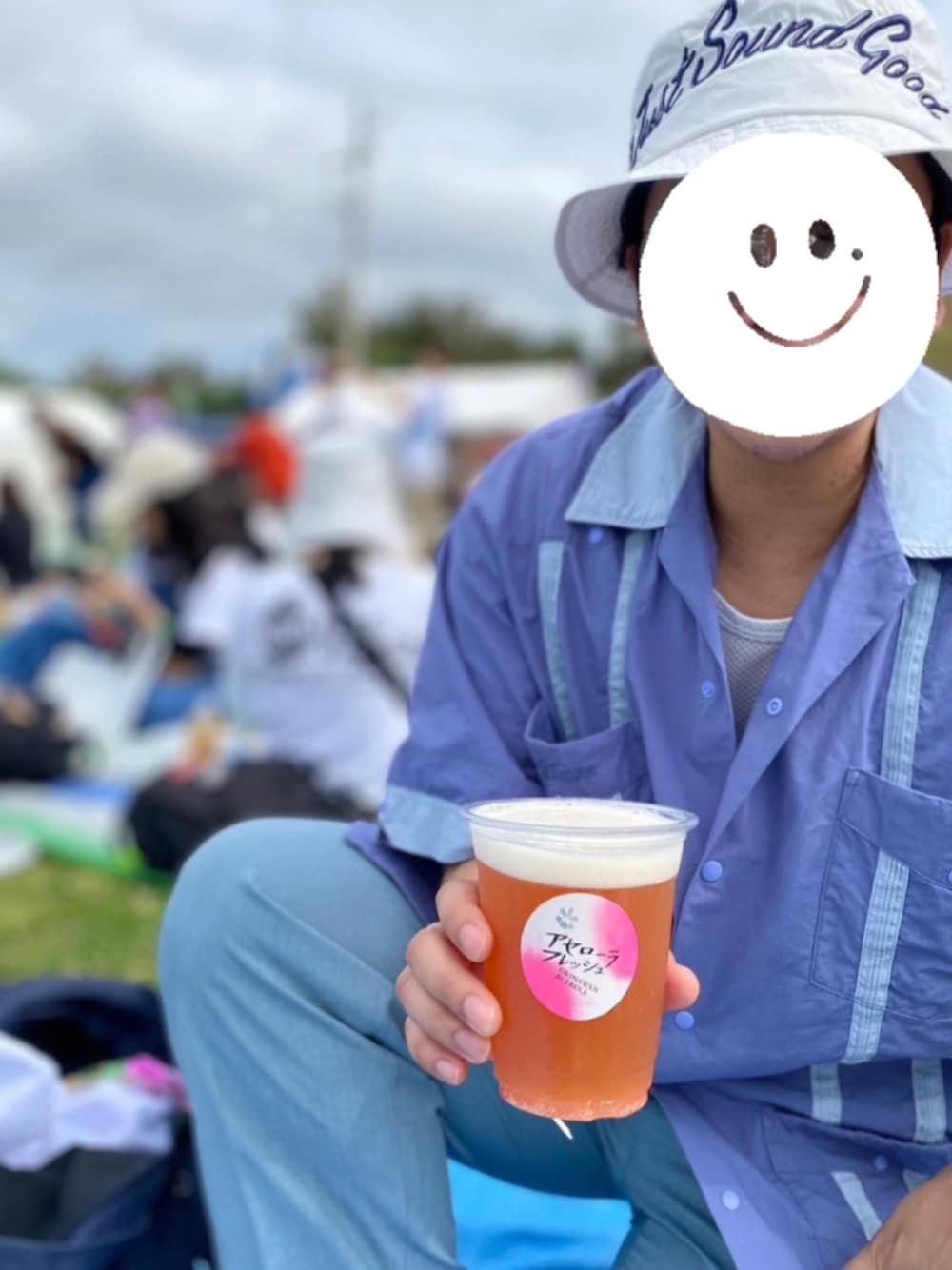 「フェススタイル」｜「BAYFLOWの【Just Sound Good】ナイロンHAT（ハット、ホワイト系）」を使った、No.5さん（メンズ・156cm）の夏コーディネートの1枚目の写真