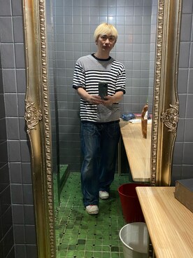 「BARTACK（バータック）のアイテム」を使った、平野誠さん（メンズ・174cm）の夏コーディネート