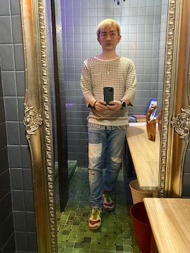 「Munich（ミューニック）のアイテム（シューズ）」を使った、平野誠さん（メンズ・174cm）の春コーディネート