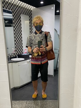 「Desigual（デシグアル）のアイテム（トップス）」を使った、平野誠さん（メンズ・174cm）の夏コーディネート