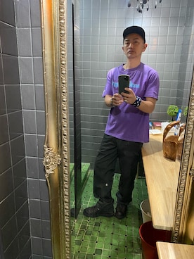 「DC SHOES（ディーシーシューズ）のアイテム（帽子）」を使った、平野誠さん（メンズ・174cm）の夏コーディネート