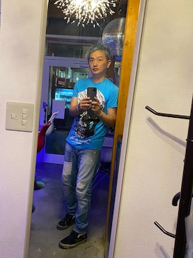 「PHILIPP PLEIN（フィリッププレイン）のアイテム」を使った、平野誠さん（メンズ・174cm）の夏コーディネート