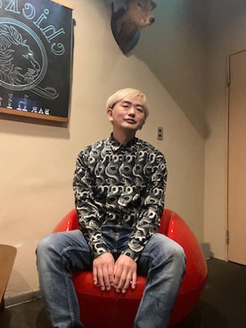 「JOHN RICHMOND（ジョンリッチモンド）のアイテム」を使った、平野誠さん（メンズ・174cm）の春コーディネート