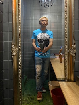 「PHILIPP PLEIN（フィリッププレイン）のアイテム」を使った、平野誠さん（メンズ・174cm）の夏コーディネート