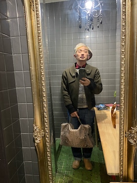 「アイテム（ブルゾン）」を使った、平野誠さん（メンズ・174cm・40代）の冬コーディネート