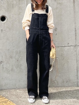 「コンバース ハイカット」｜「アイテム（オールインワン・サロペット）」を使った、Seikoさん（レディース・163cm）の春コーディネート