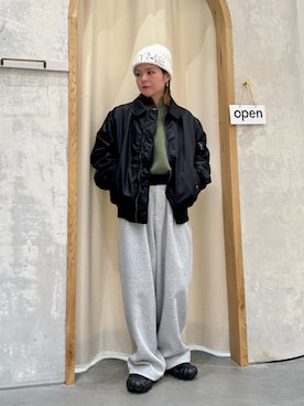 「アイテム（MA-1）」を使った、きな☆ki_naさん（レディース・153cm）の冬コーディネート