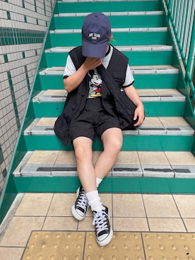 「CONVERSE（コンバース）のアイテム」を使った、きな☆ki_naさん（骨格ストレート・レディース・153cm）の夏コーディネート