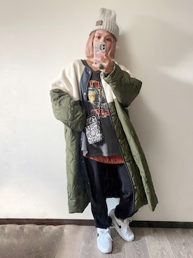 「antiqua」｜「アイテム（ニットキャップ/ビーニー）」を使った、きな☆ki_naさん（レディース・153cm）の秋コーディネート