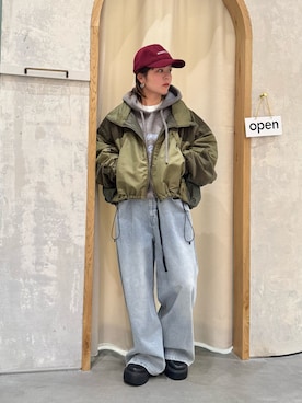 「アイテム（帽子）」を使った、きな☆ki_naさん（レディース・153cm）の秋コーディネート